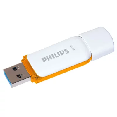 PHILIPS Cl&eacute; USB  Snow 2.0 128 Go Blanc et orange 