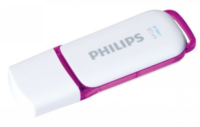 PHILIPS Cl&eacute; USB  Snow 2.0 64 Go Blanc et Violet 