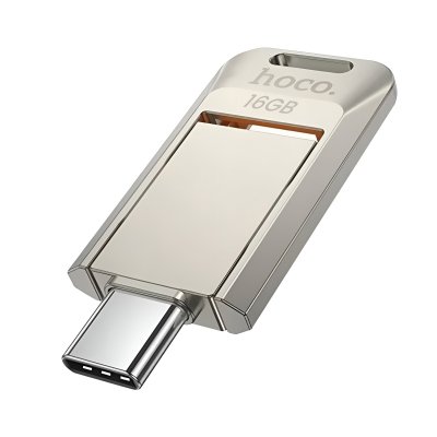 HOKO Cl&eacute; USB / USB-C 16Go pour Transfert Rapide 150Mo / s au Design Pivotant Argent