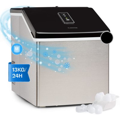 KLARSTEIN Clearcube Machine &agrave; gla&ccedil;ons glace transparente 13 kg/24 h - inox noir - Acier Inoxydable