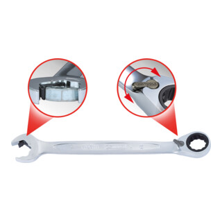 KS TOOLS Cl&egrave;s mixte &agrave; cliquet Duo Gear, 8mm  503.5908