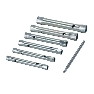 SILVERLINE Cl&eacute;s tubulaires doubles m&eacute;triques, 6 pcs, 8 - 19 mm, 8 - 19 Mm