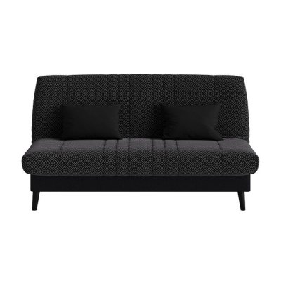 RELAXIMA Clic clac convertible, 2 coussins offerts tissu noir &agrave; motifs 130x190