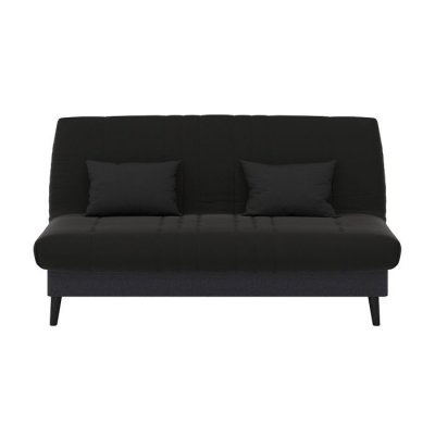  Clic clac convertible avec 2 coussins offerts tissu noir 130x190