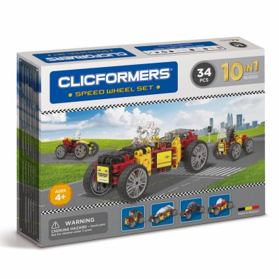 CLICFORMERS  Set de voiture de course 74 pi&egrave;ces