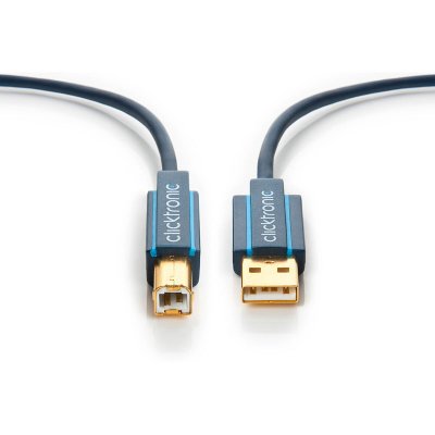 CLICKTRONIC  70096 Casual USB 2.0 Kabel, Prise A/B, 1.8m Longueur