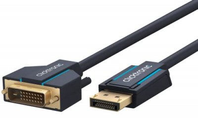 CLICKTRONIC  70728 Casual C&acirc;ble Adaptateur de Display Port/DVI, 1m Longueur