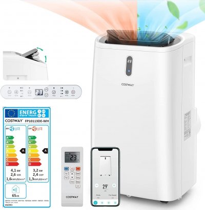 COSTWAY Climatiseur Mobile Chauffage 14000BTU 4,1KW R290 Contr&ocirc;l&eacute; sur APP