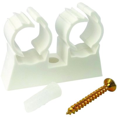SOMATHERM Clip de fixation double en plastique &Oslash;16 lot de 10