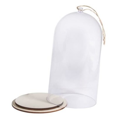 RAYHER Cloche en plastique avec socle &oslash;11cm x 19cm -  Incolore