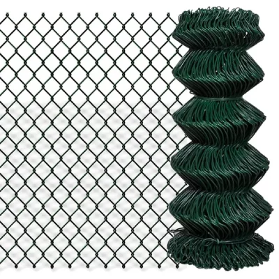 VIDAXL Cl&ocirc;ture &agrave; mailles losang&eacute;es Acier 0,8x25 m Vert  - Vert