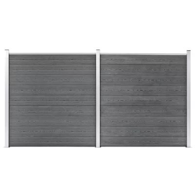 VIDAXL Cl&ocirc;ture de jardin wpc 353x186 cm Gris  Gris