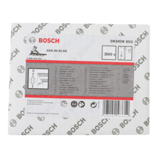 BOSCH Clou &agrave; t&ecirc;te D SN34DK 65G, 2,8 mm, 65 mm, galvanis&eacute;, lisse, lot de 3000