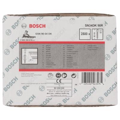 BOSCH Clou en bande t&ecirc;te D SN34DK 90R, 3,1 mm, 90 mm, brillant, crant&eacute;  2608200018