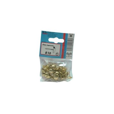 VYNEX Clous tapissier acier dor&eacute; 10 mm sc, diam&egrave;tre 10 mm, 65 pi&egrave;ces 
