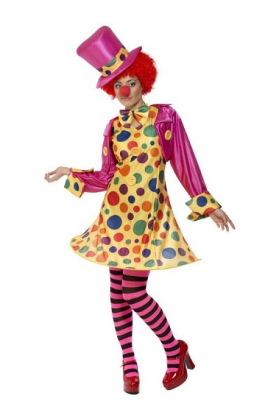 SMIFFYS Clown Lady Costume, Female Uk Dress 20-22