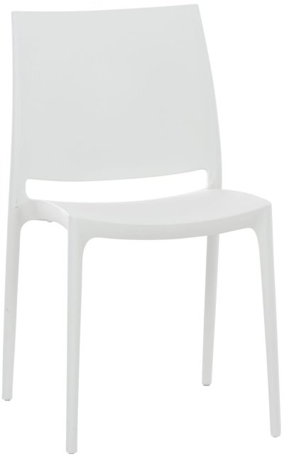 CLP  - Chaise de jardin empilable Maya en plastique blanc
