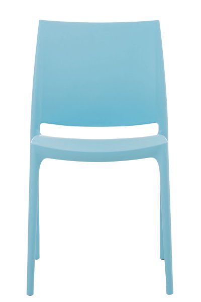 CLP  - Chaise de jardin empilable Maya en plastique bleu clair
