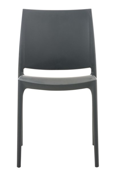 CLP  - Chaise de jardin empilable Maya en plastique gris fonc&eacute;
