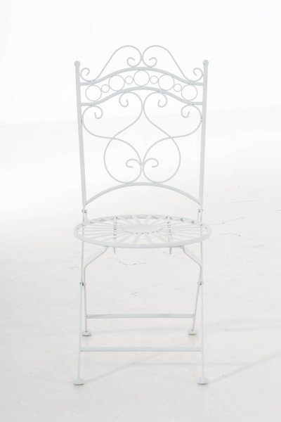GENERIQUE CLP Chaise De Jardin En Fer Forg&eacute; Indra  Chaise D'Ext&eacute;rieur El&eacute;gante, Blanc