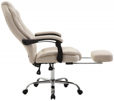 CLP Fauteuil de bureau Castle en tissu , Cr&egrave;me