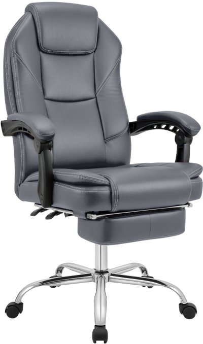 CLP Fauteuil de bureau Castle similicuir , Gris