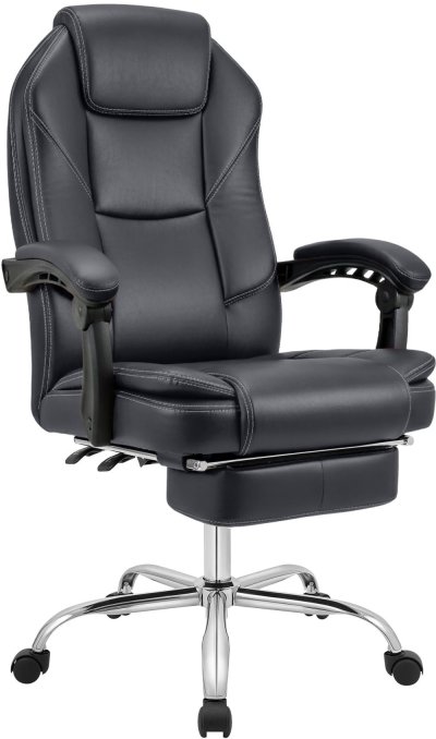 CLP Fauteuil de bureau Castle similicuir , Noir