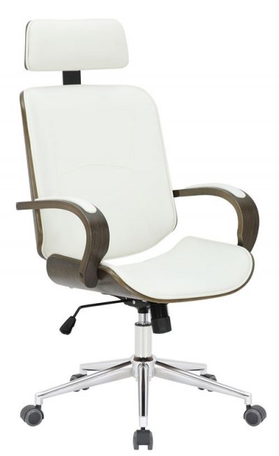 CLP - Fauteuil de bureau Dayton en Similicuir Ajustable et pivotant blanc/gris