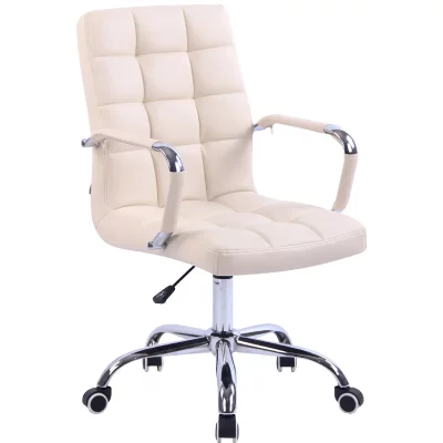 CLP Fauteuil de bureau Deli en similicuir , Cr&egrave;me