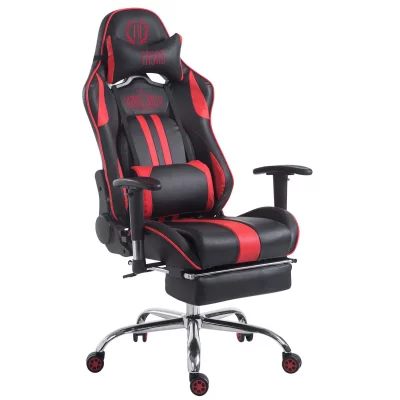 CLP  Fauteuil de bureau Gamer Limit V2 en similicuir , Noir / Rouge/avec repose-pieds