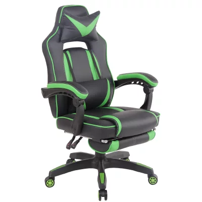 CLP  Fauteuil de bureau Heat en similicuir , Noir / Vert