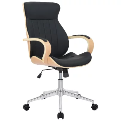 CLP Fauteuil de bureau Melilla en similicuir , Nature / Noir