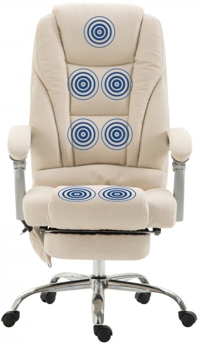 CLP Fauteuil de bureau Pacific avec fonction massage tissu , Cr&egrave;me
