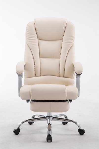 CLP Fauteuil de bureau Pacific avec un repose-pieds int&eacute;gr&eacute; , Cr&egrave;me