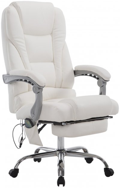 CLP Fauteuil de bureau Pacific V2 avec Fonction massage , Blanc