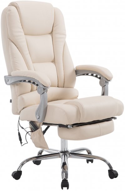 CLP Fauteuil de bureau Pacific V2 avec Fonction massage , Cr&egrave;me