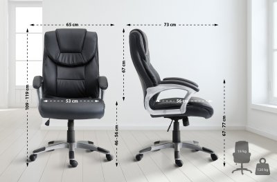 CLP Fauteuil de bureau XL Texas V2 Similicuir , Noir