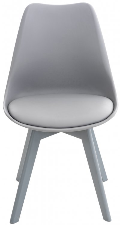CLP Lot de 4 chaises de cuisine Linares , Gris / Gris/Plastique