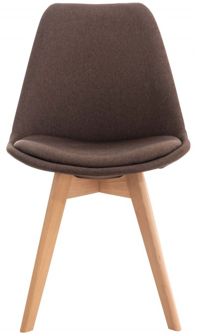 CLP Lot de 4 chaises de cuisine Linares , Marron/Tissu