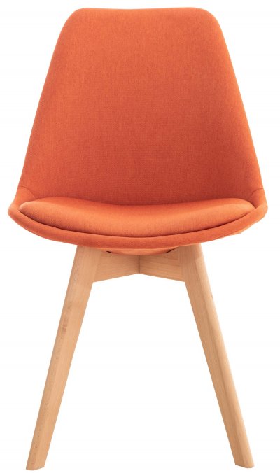 CLP Lot de 4 chaises de cuisine Linares , Orange/Tissu