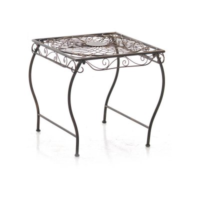 CLP  Table D'ext&eacute;rieur Zarina en Fer forme carr&eacute;e 50 x 45 cm, Bronze