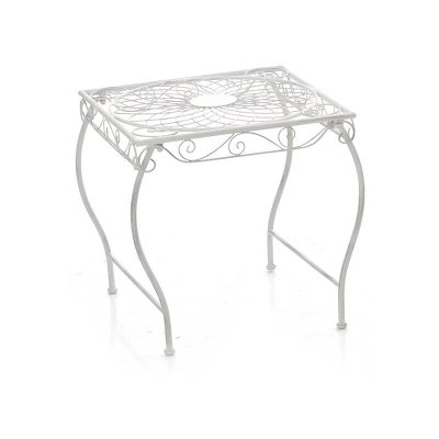 CLP  - Table de jardin carr&eacute;e Zarina 50 x 45 cm antique/blanc