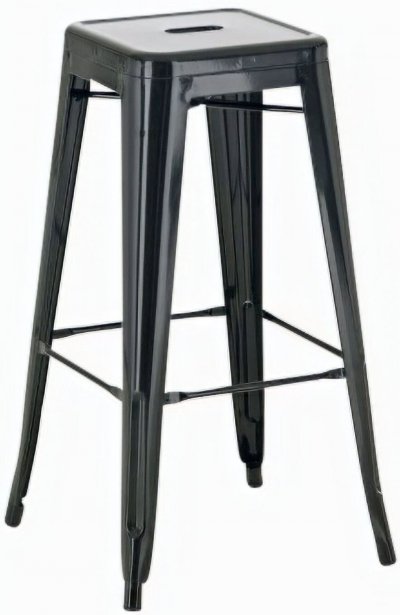 CLP Tabouret de bar 100% en m&eacute;tal JOSHUA , Noir