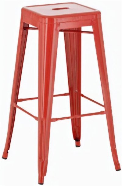 CLP Tabouret de bar 100% en m&eacute;tal JOSHUA , Rouge