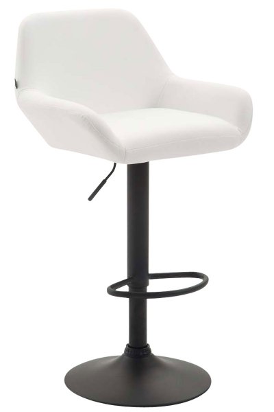 CLP Tabouret de bar Braga similicuir avec pied en m&eacute;tal , Blanc /Noir