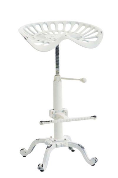 CLP Tabouret de bar Butch au style industriel , Blanc antique