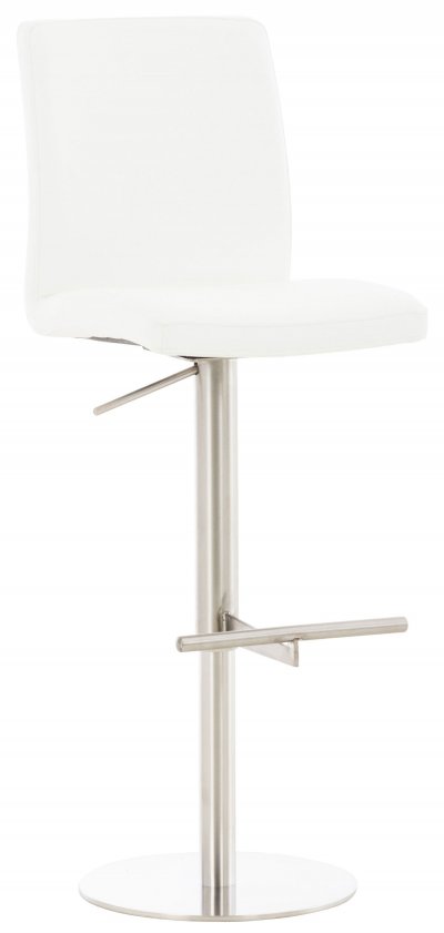 CLP Tabouret de bar Cadiz en similicuir , Acier inoxydable/Blanc