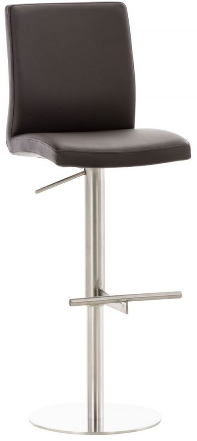 CLP Tabouret de bar Cadiz en similicuir , Acier inoxydable/Marron