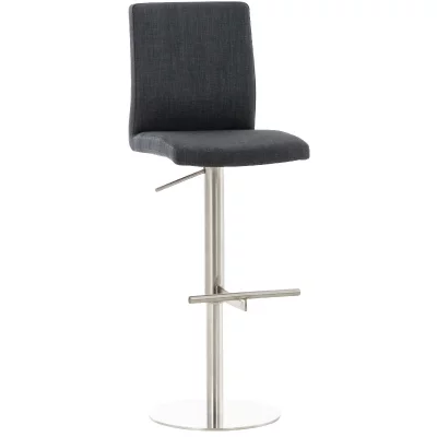 CLP Tabouret de bar Cadiz en Tissu , Acier inoxydable/Gris fonc&eacute;