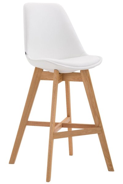 CLP Tabouret de bar Cannes similicuir , Blanc /Nature